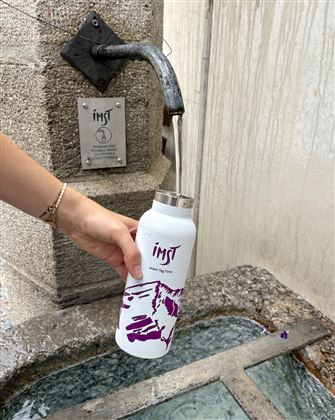 Thermo Trinklfasche Lila Brunnen