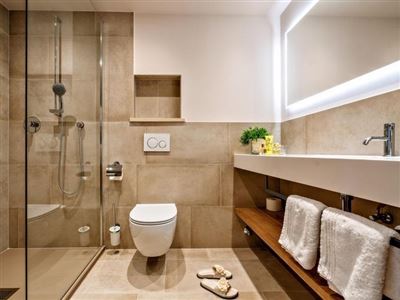 Double room, shower and bath, toilet, balcony
