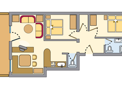 Apartment, shower, toilet, noise-proof
