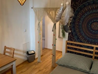 Double room, shower and bath, toilet, facing the garden